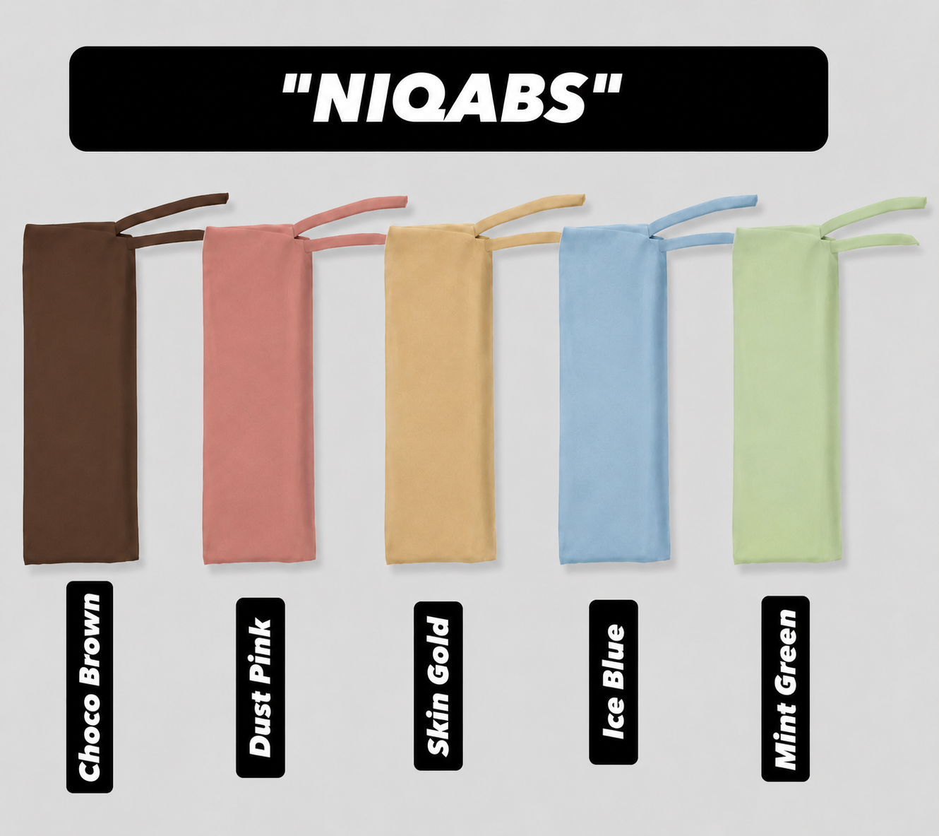 PACK OF 5 HIJABS WITH MATCHING NIQABS