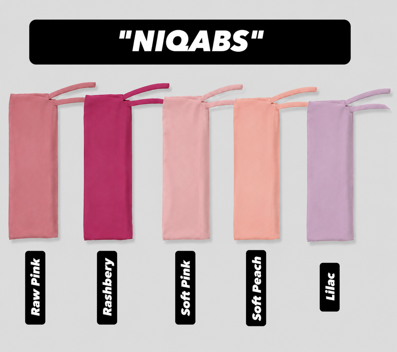 PACK OF 5 HIJABS WITH MATCHING NIQABS