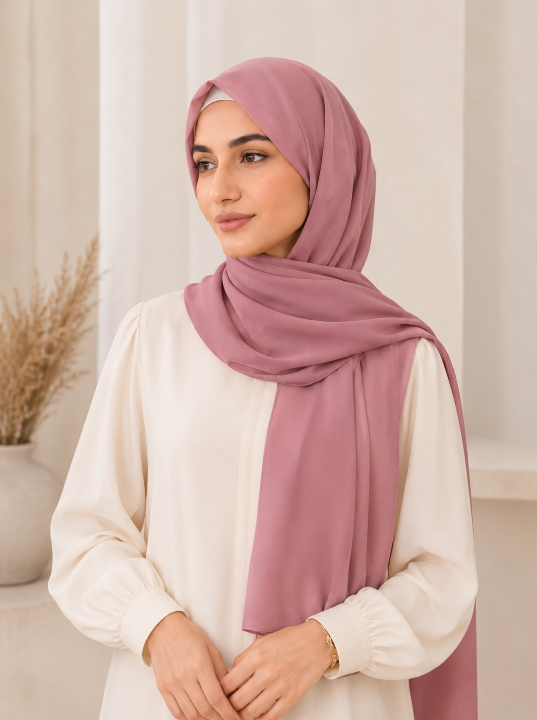 ROSE PINK - CHIFFON GEORAGTE HIJAB