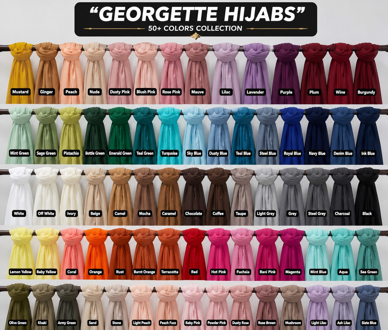 PACK OF 5 HIJABS WITH NIQABS