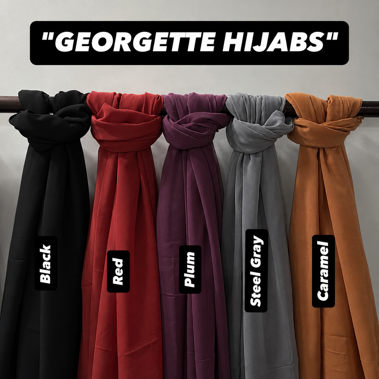 PACK OF 5 HIJABS WITH MATCHING NIQABS