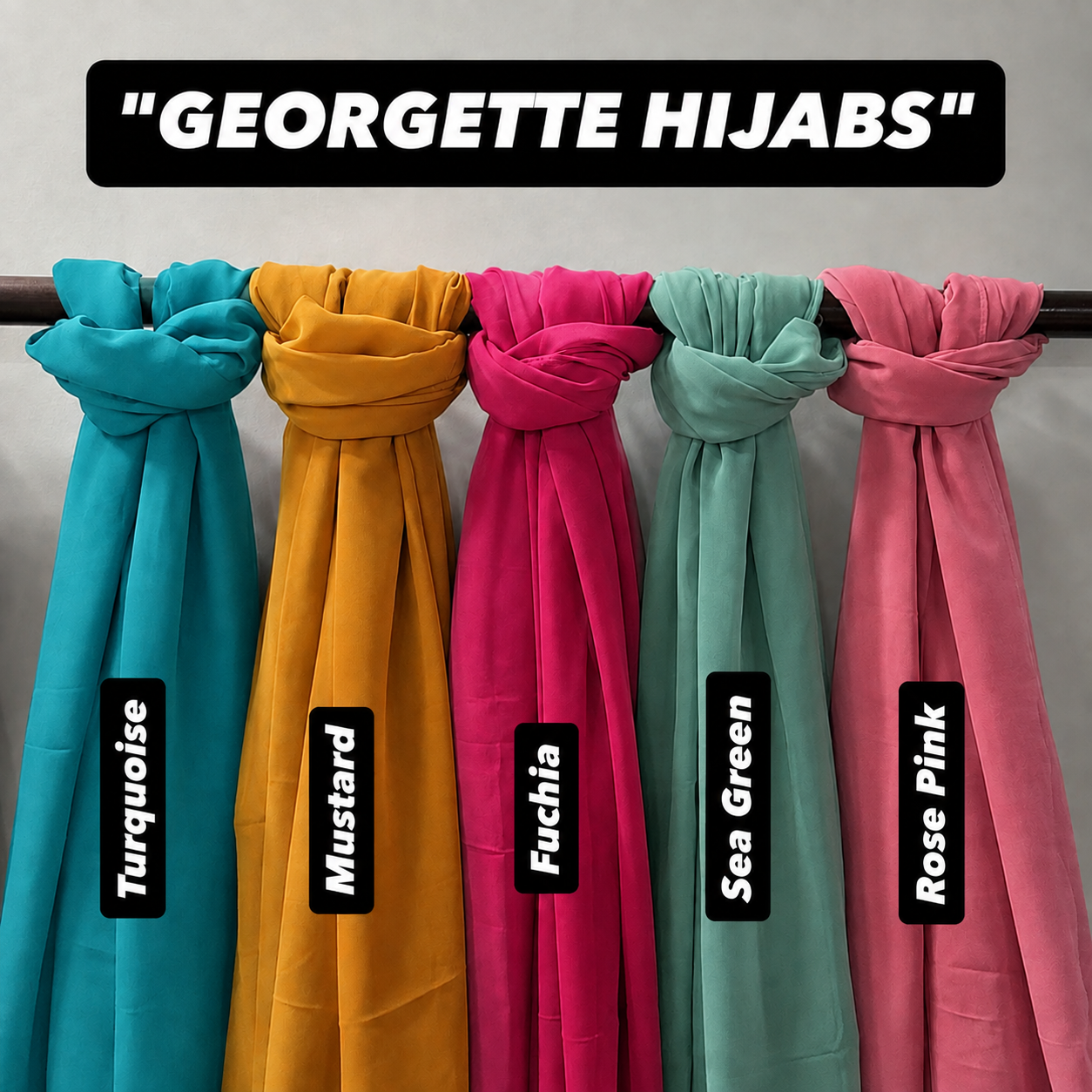 PACK OF 5 HIJABS WITH MATCHING NIQABS